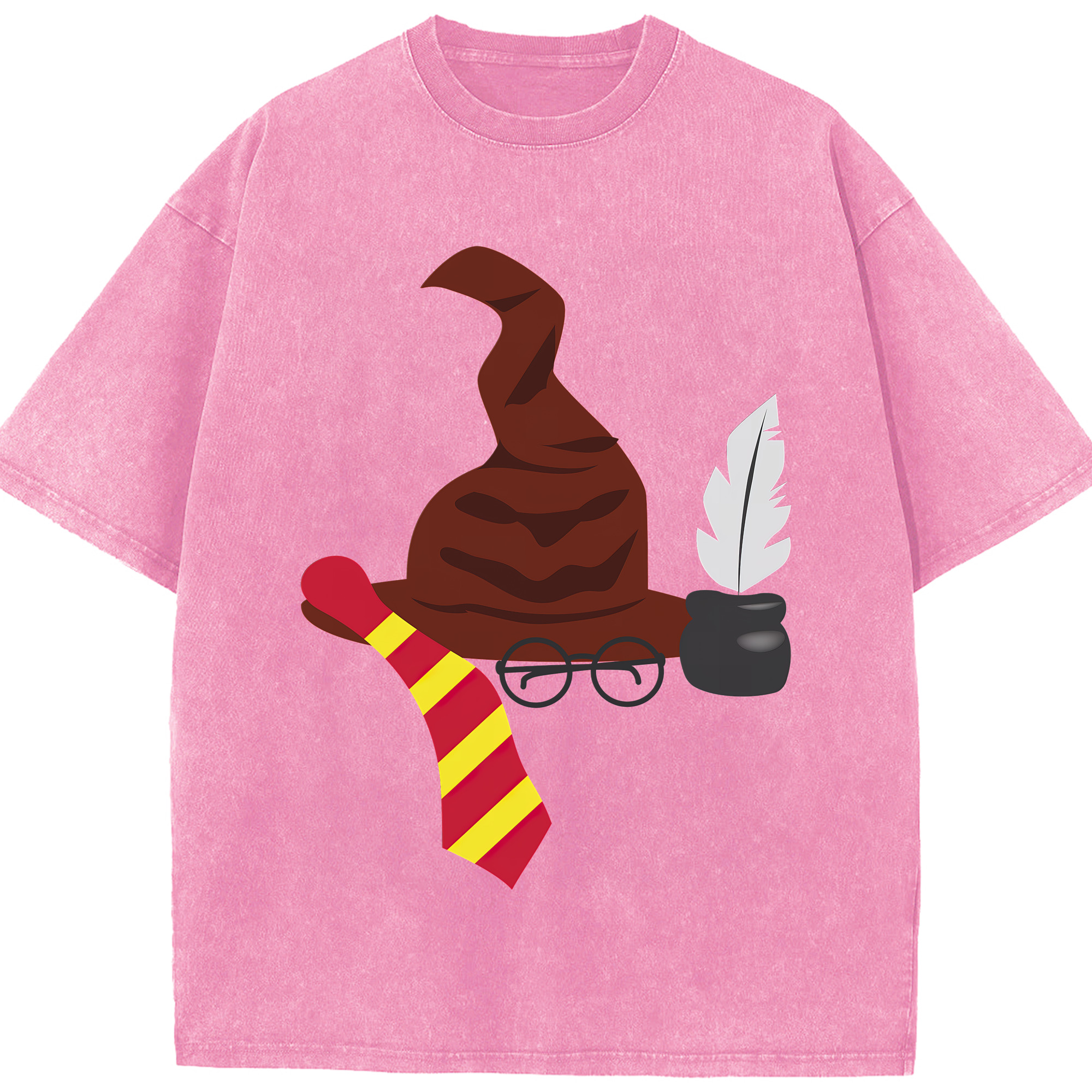 （画像用） Harry Potter ハリー・ポッターシリーズ 綿100% ヴィンテージ風 半袖Tシャツ（フロントプリント）